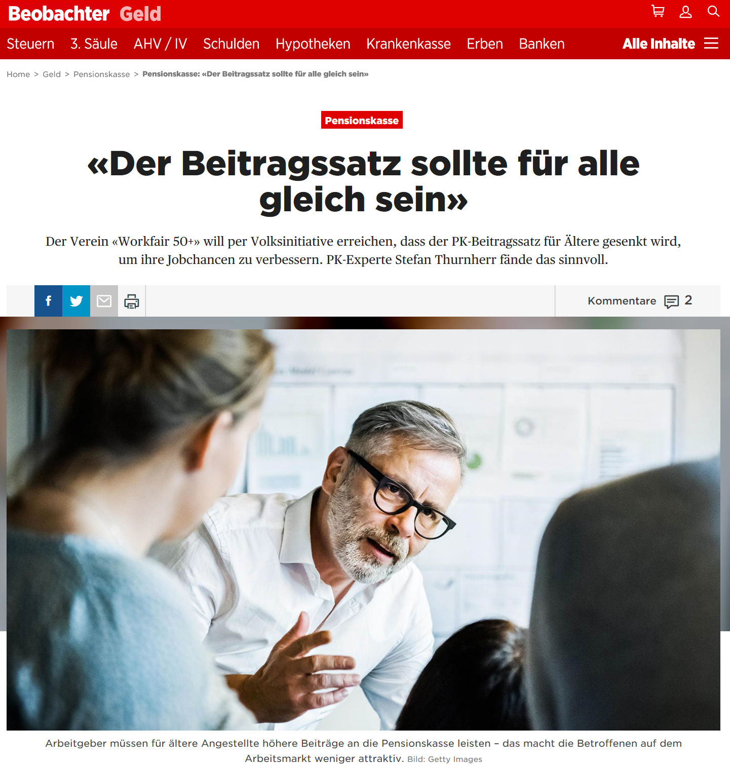 Image der Beitragssatz sollte für alle gleich sein, Beobachter