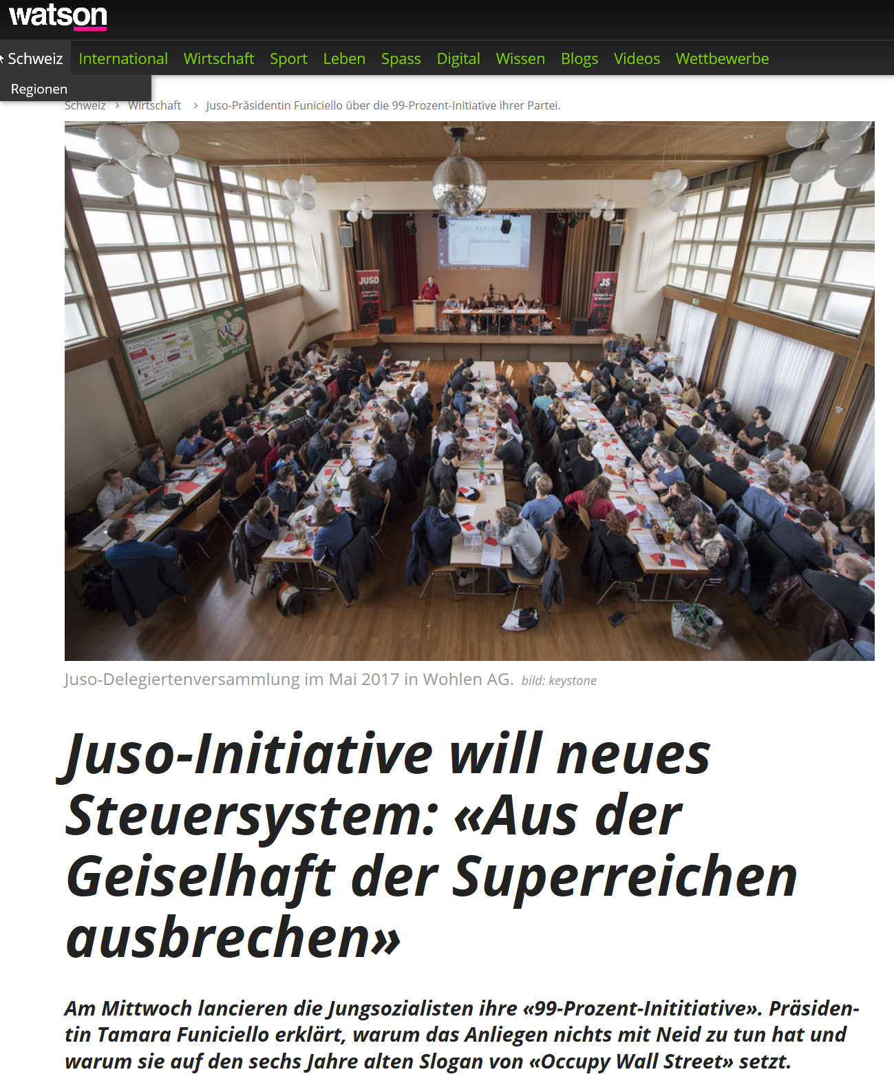 Image Juso-Initiative will neues Steuersystem: Aus der Geiselhaft der Superreichen ausbrechen watson