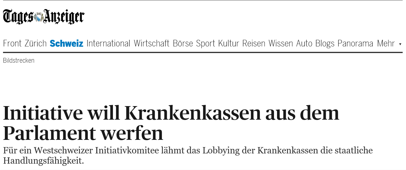 Image Initiative will Krankenkasse aus dem Parlament werfen Tages Anzeiger TA