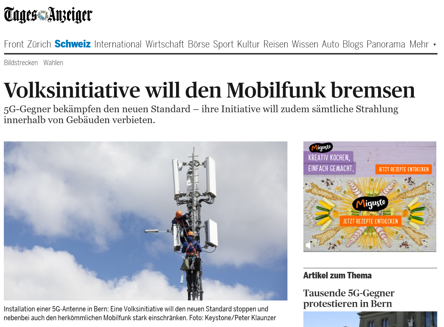 Image Volksinitiative will den Mobilfunk bremsen